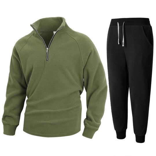 Herren Fleece-Relaxanzug mit halblangem Reißverschluss
