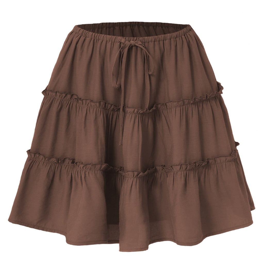 Damen Midirock mit voluminösen Rüschen
