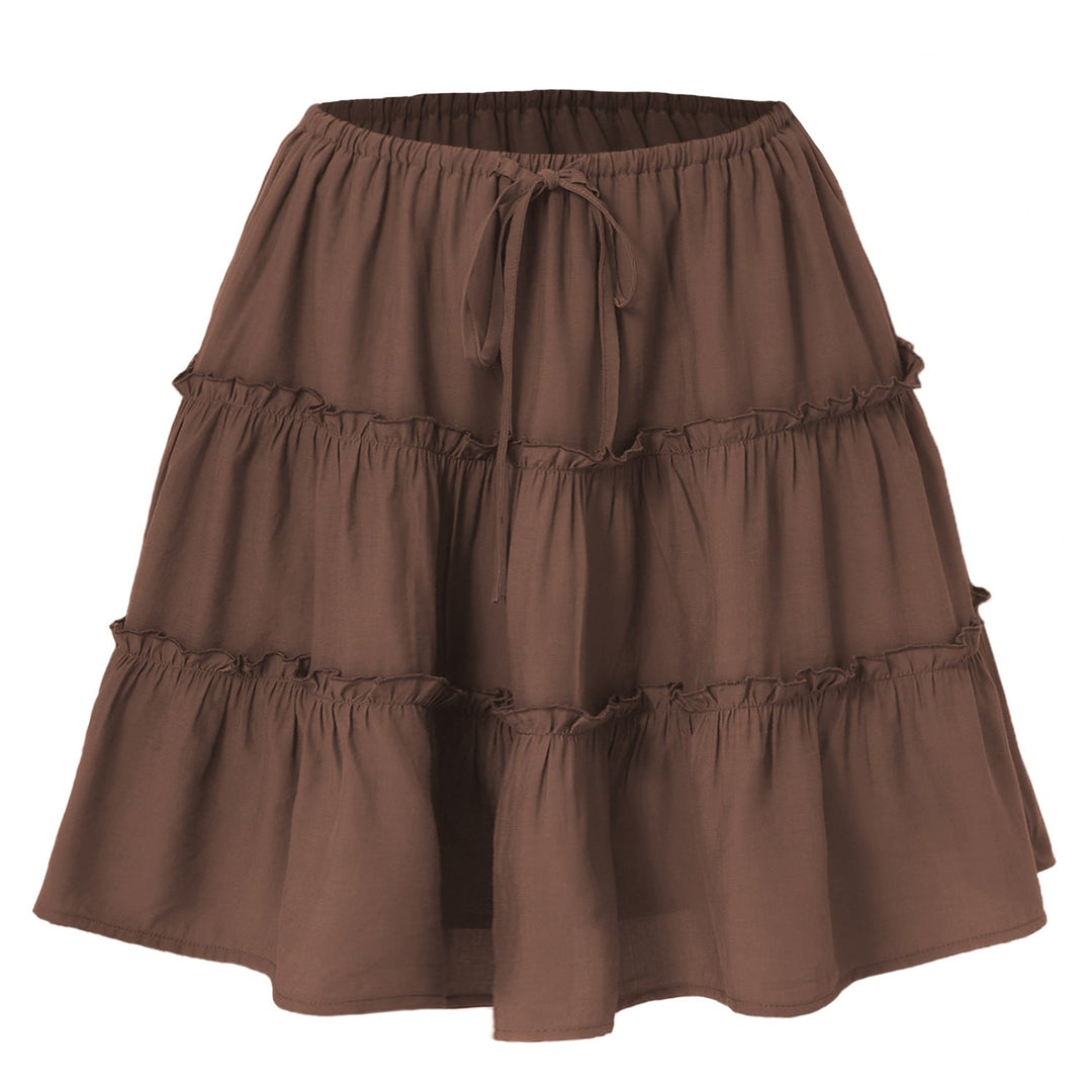Damen Midirock mit voluminösen Rüschen