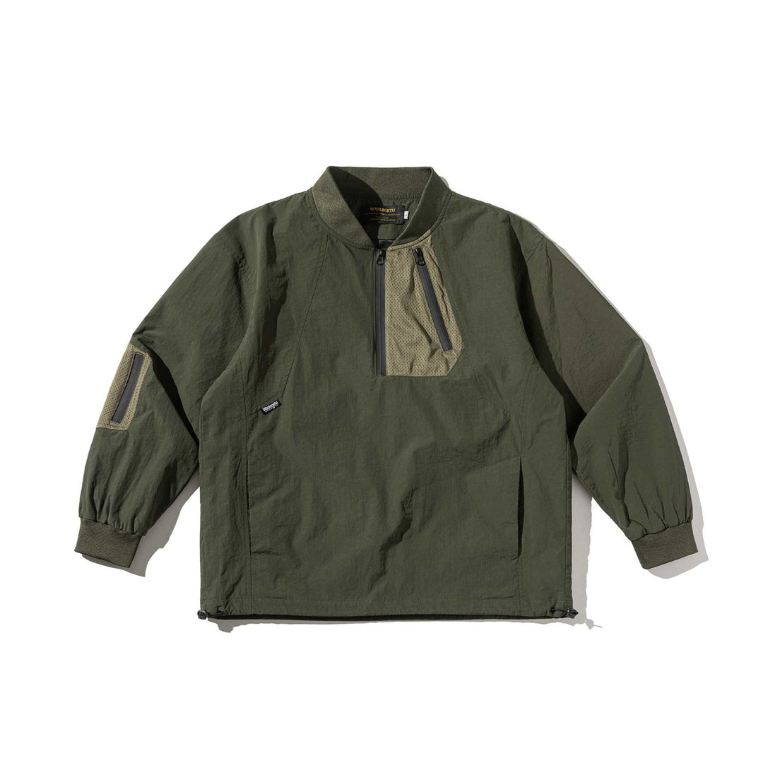 Unisex Technischer Pullover-Anorak mit halbem Reißverschluss und Utility‑Taschen Shop Nory