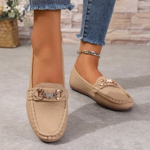 Damen Elegante Mokassin Loafer mit Zierkette und gepolstertem Komfortfußbett Shop Nory