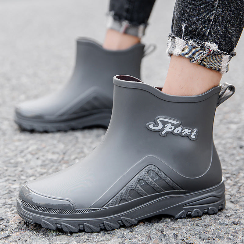 Unisex Kurzschaftige wasserdichte Gummistiefel mit profiliertem Outdoor-Laufsohlen-Design Shop Nory