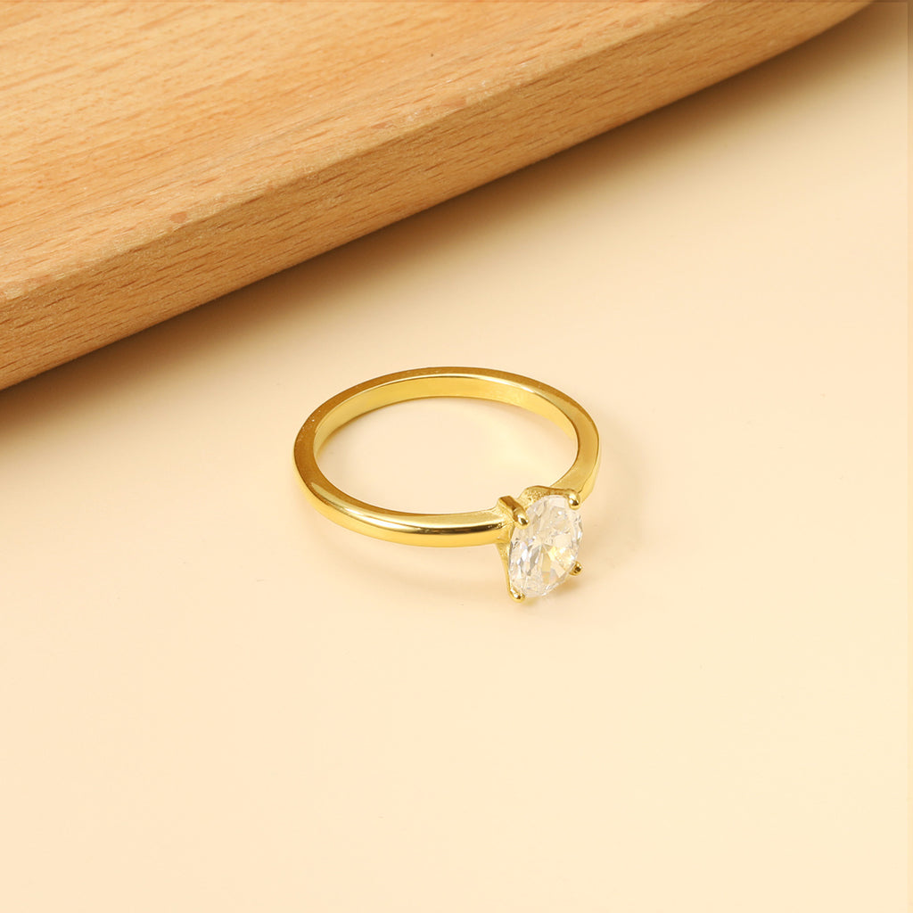 Damen Ring mit funkelndem Kristall und hochwertiger goldplattierter Oberfläche Shop Nory