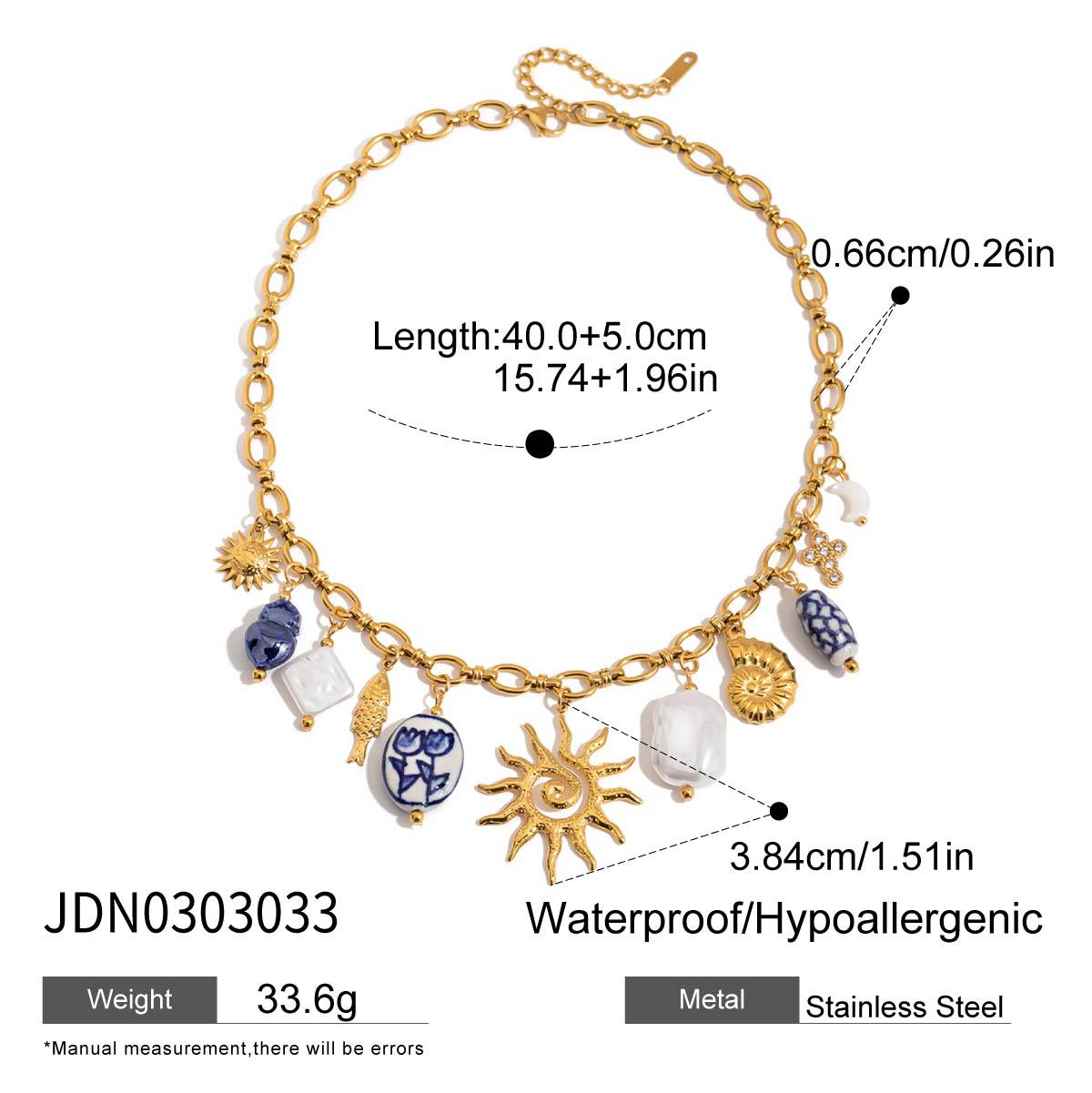 Damen Halskette mit charmanten Anhängern und hypoallergener Edelstahlverarbeitung Shop Nory