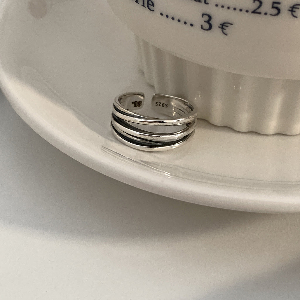 Damen Zierlicher Silberring mit Perlen-Design Shop Nory