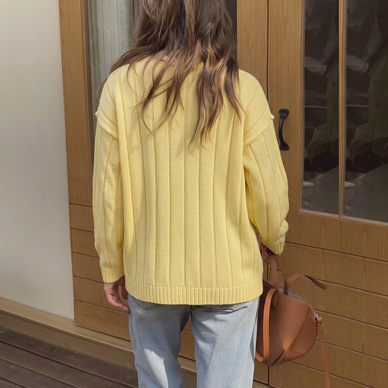 Damen Strickjacke mit Knopfdetails und feiner Rippstruktur Shop Nory