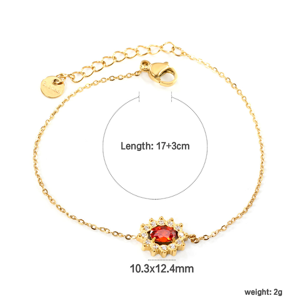 Damen zartes Armband mit funkelndem Kristallanhänger und verstellbarem Verschluss Shop Nory