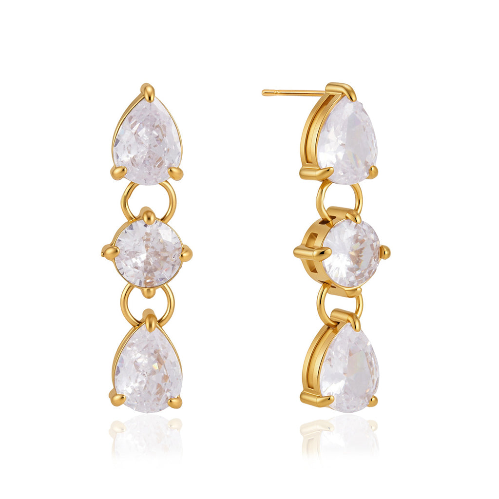 Damen Ohrhänger aus hypoallergenem Edelstahl mit funkelnden Zirkonia-Details Shop Nory