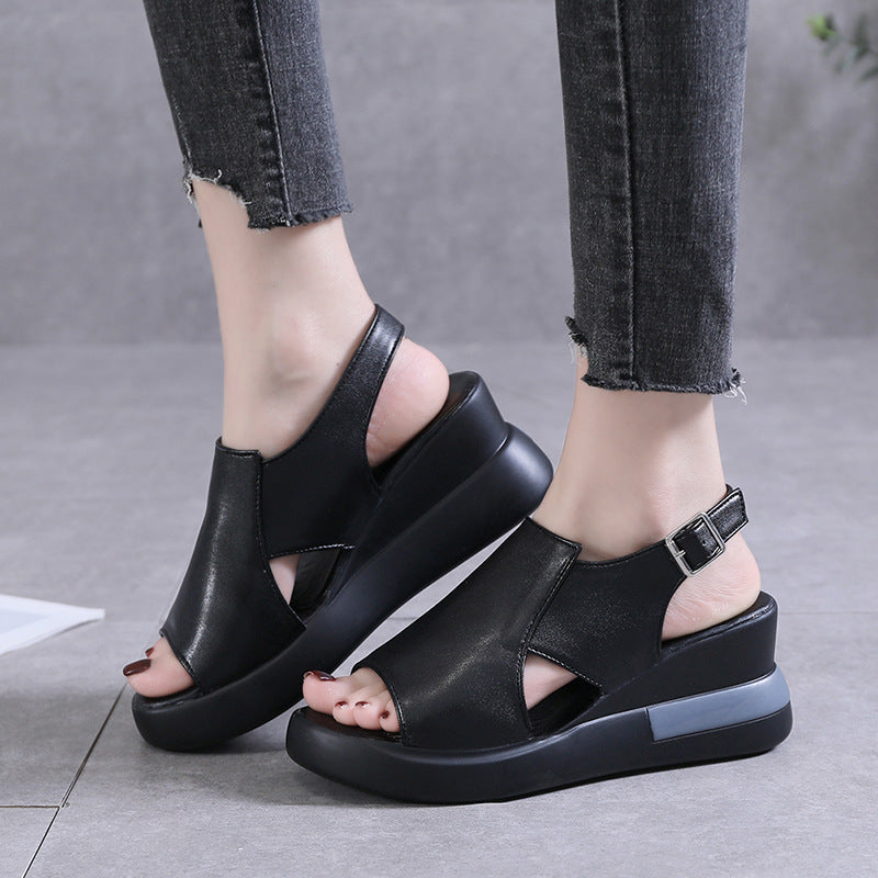 Damen Moderne Plateau‑Sandalette mit ergonomischem Memory‑Fußbett, verstellbarem Fersenriemen und rutschfester Gummisohle Shop Nory