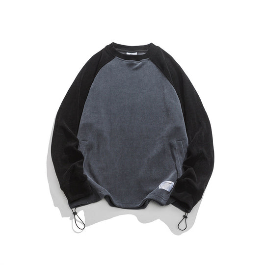 Unisex Oversize Cord-Sweatshirt mit Raglanärmeln, Kängurutaschen und Tunnelzugsaum Shop Nory