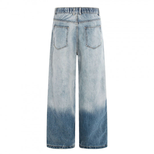 Damen Weite High-Waist Denim-Jeans mit Ombre-Saum und elastischem Rückenteil Shop Nory