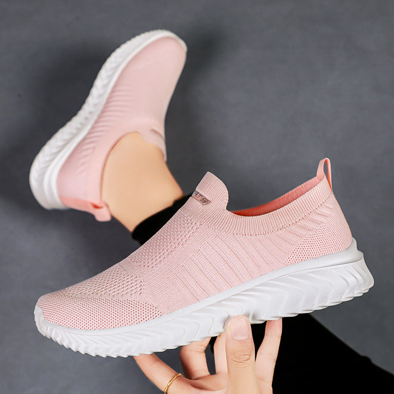 Damen Leichte Slip-On Freizeitschuhe mit atmungsaktivem Strickdesign