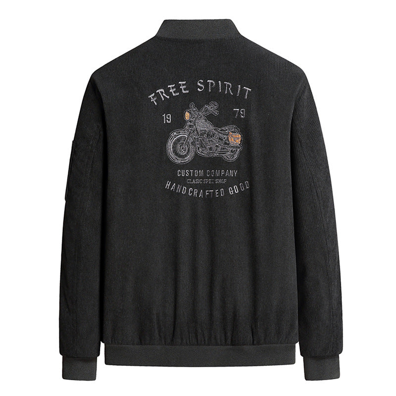 Herren Modische Bomberjacke mit stylischem Motorrad-Design Shop Nory