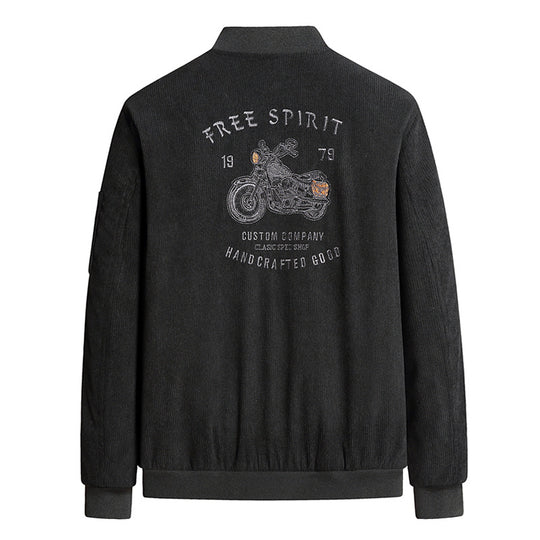 Herren Modische Bomberjacke mit stylischem Motorrad-Design Shop Nory