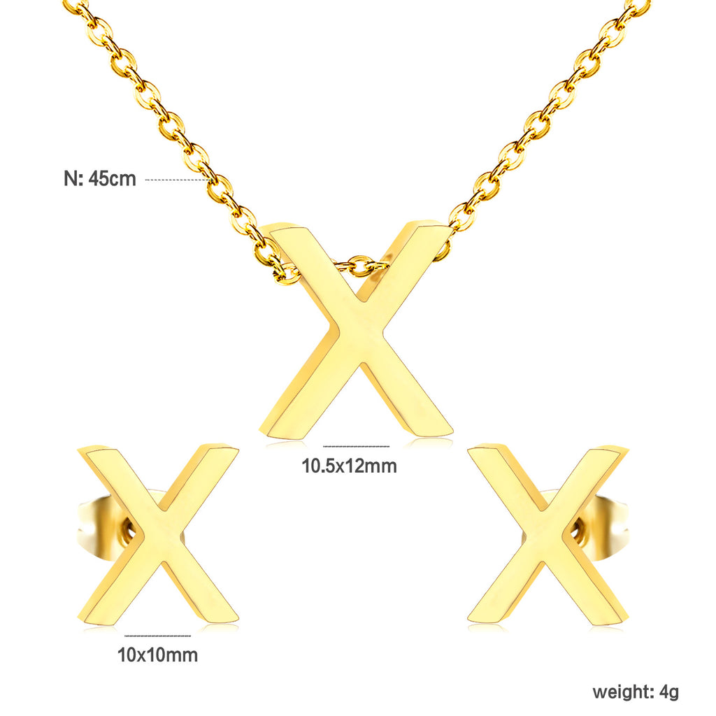 Damen Schmuckset mit K-Anhänger und passenden Ohrsteckern Shop Nory
