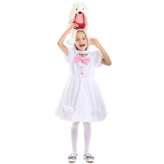 Mädchen Plüsch Häschenkostüm mit Kapuze und verspielten Details Shop Nory