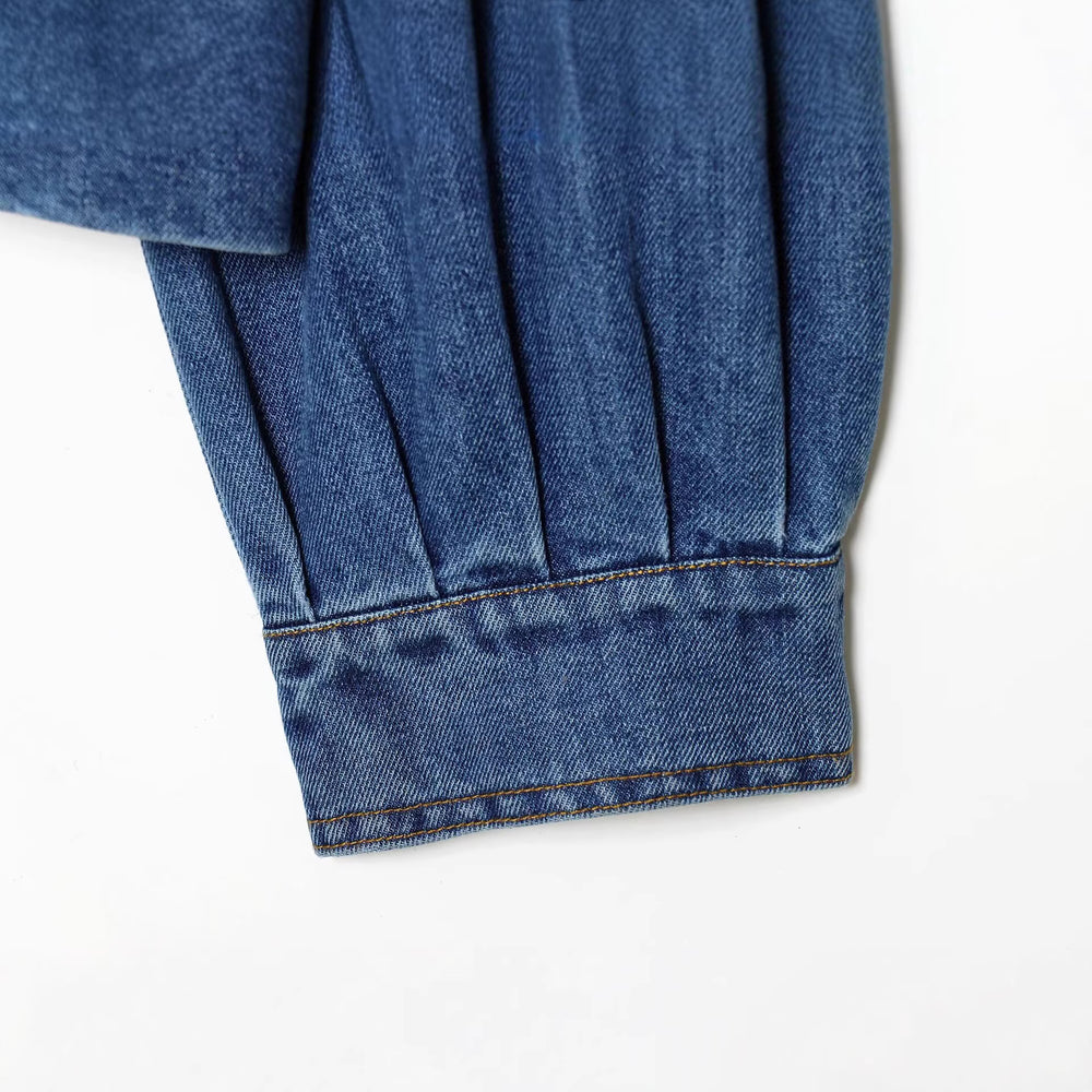 Damen Oversize Denim-Pulloverjacke mit halber Knopfleiste Shop Nory