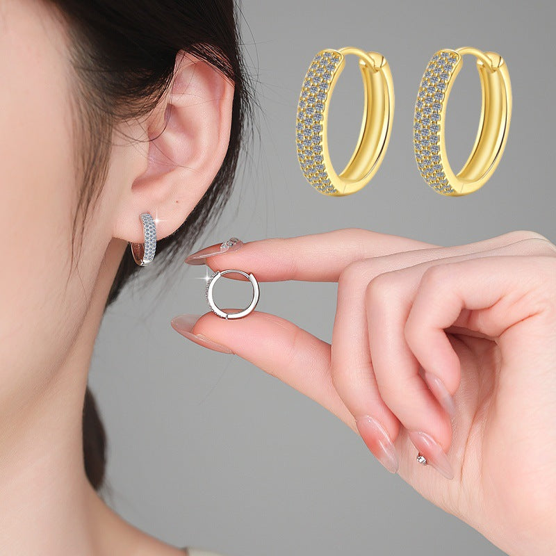 Damen glamouröse Creolen mit funkelnden Zirkonia Shop Nory