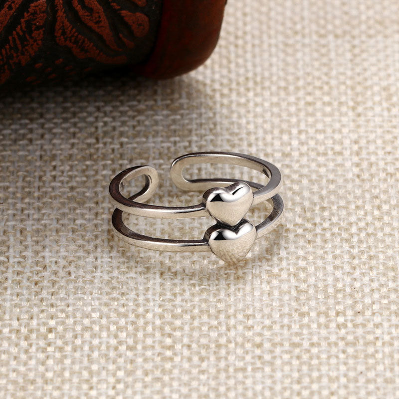 Damen Offener Ring mit Herzdesign Shop Nory