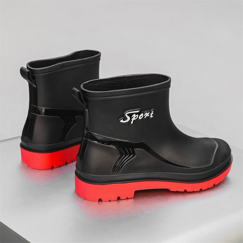 Herren Kurze wasserdichte Regenstiefelette mit Kordelverschluss und profiliertem Outdoor-Sohlendesign Shop Nory