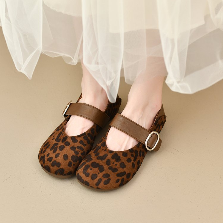 Damen bequeme Mary Jane Ballerinas mit dekorativem Riemen