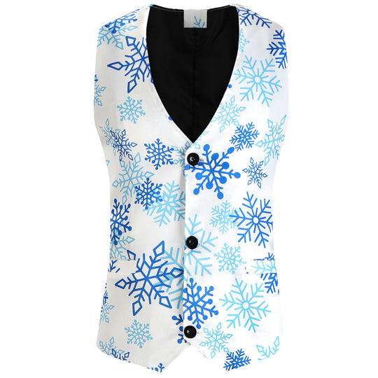 Herren weihnachtliches dreiteiliges Anzugset mit Sakko, Weste und Hose im Allover-Rentier‑Tannenmuster Shop Nory