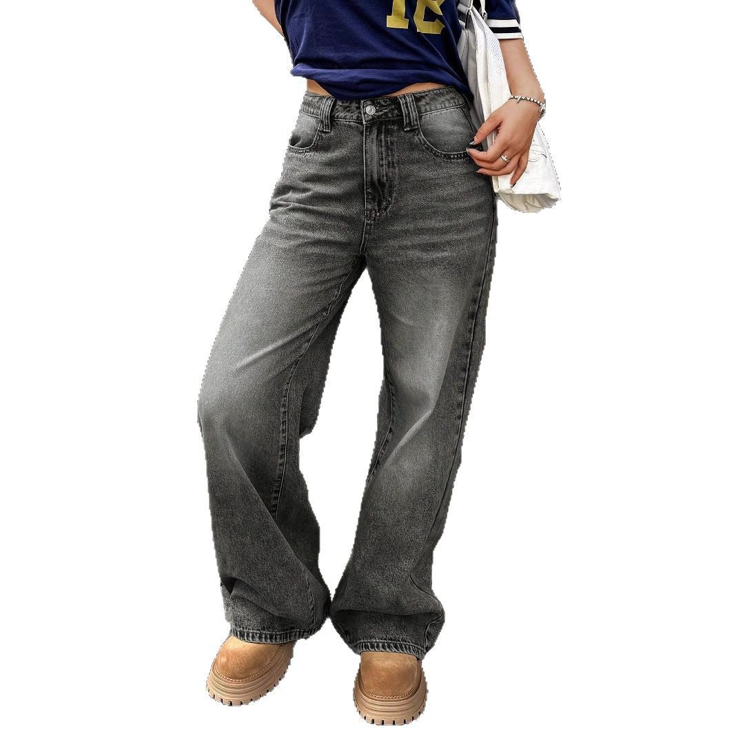 Damen weite hochtaillierte Denim-Jeans im Baggy‑Stil mit extra weitem Bein Shop Nory