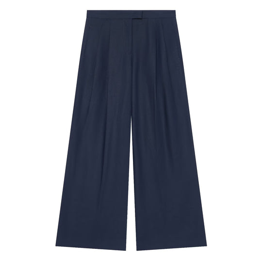 Damen Weite Bundfaltenhose mit hoher Taille und eleganten Bügelfalten Shop Nory