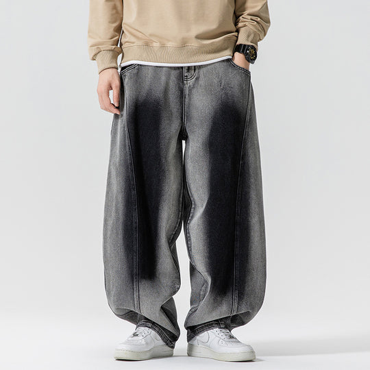Herren Weite Paneel‑Denimhose mit Ballonbeinen und tiefem Schritt Shop Nory