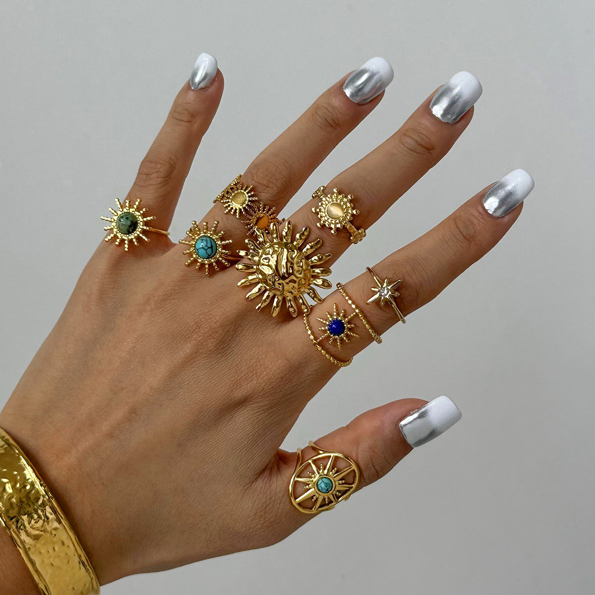 Damen Offener Ring mit floralem Design und funkelndem Zirkonia Shop Nory