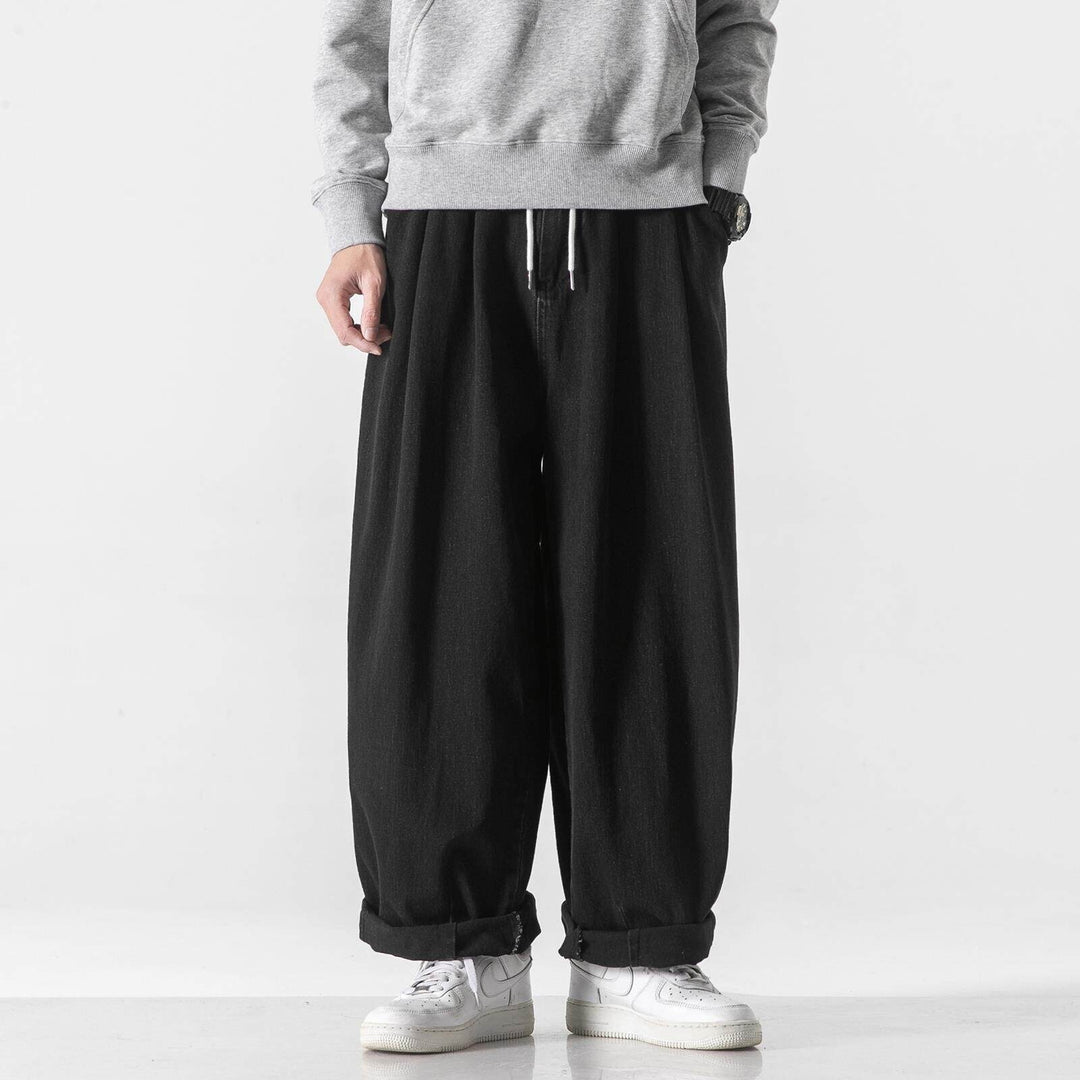 Herren Extraweite Baggy-Hose mit Tunnelzugbund und umgeschlagenem Saum Shop Nory