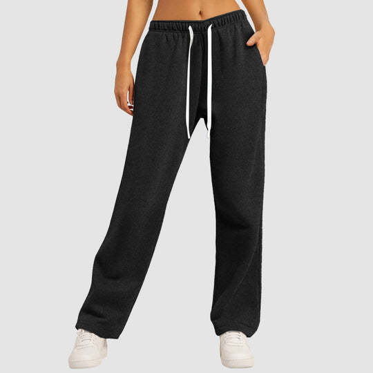 Damen nan lässige Loungehose mit geradem Bein extra langem Tunnelzug und tiefem Schritt Shop Nory