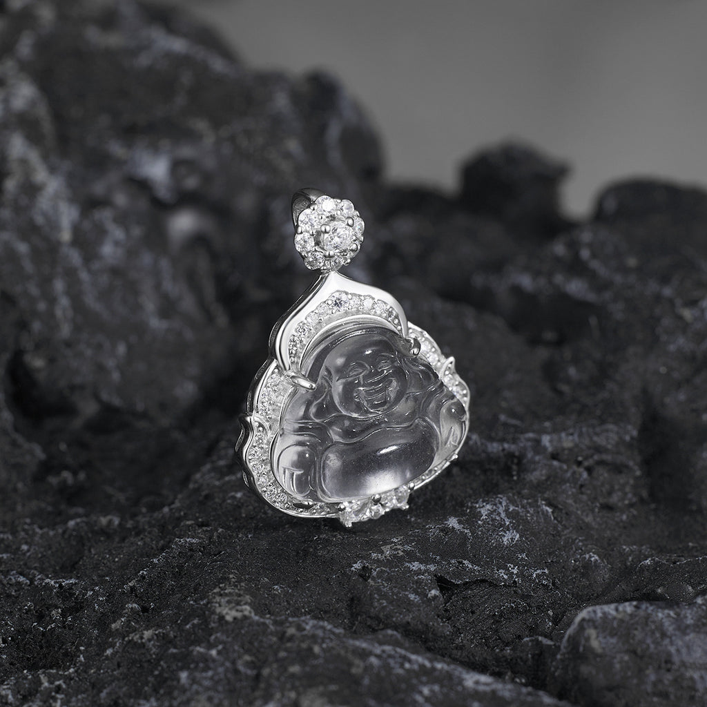 Damen Anhänger mit Buddha-Motiv und funkelndem Zirkonia Shop Nory