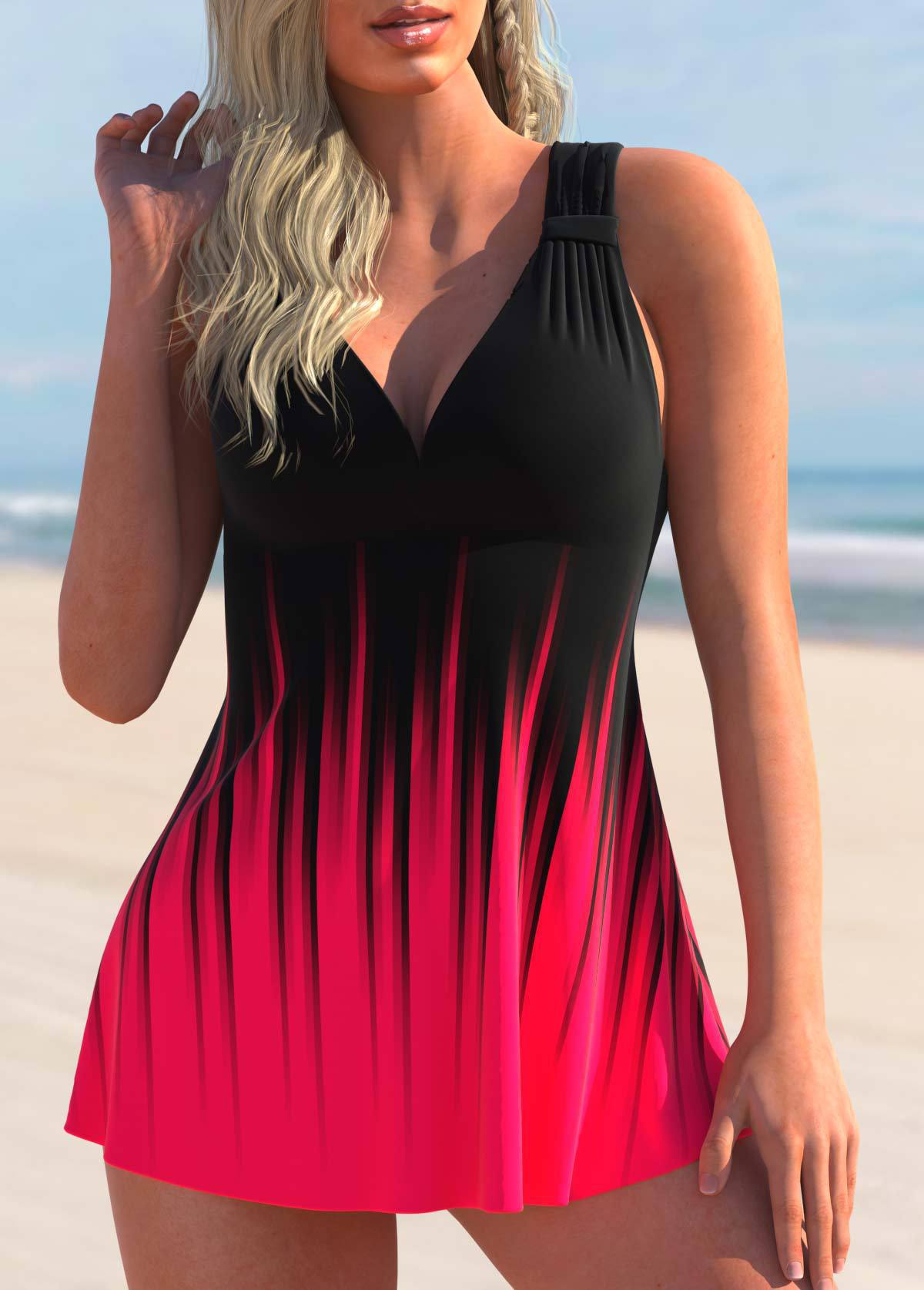 Damen sportlicher halblanger Badeanzug