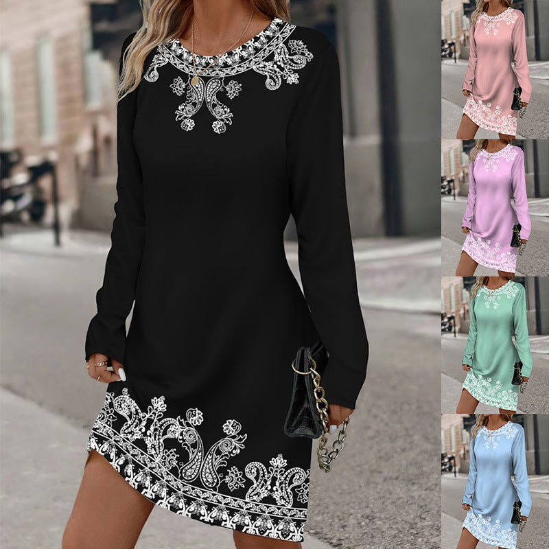 Damen elegantes Bettwäschekleid mit kunstvollen Stickereien Shopnory