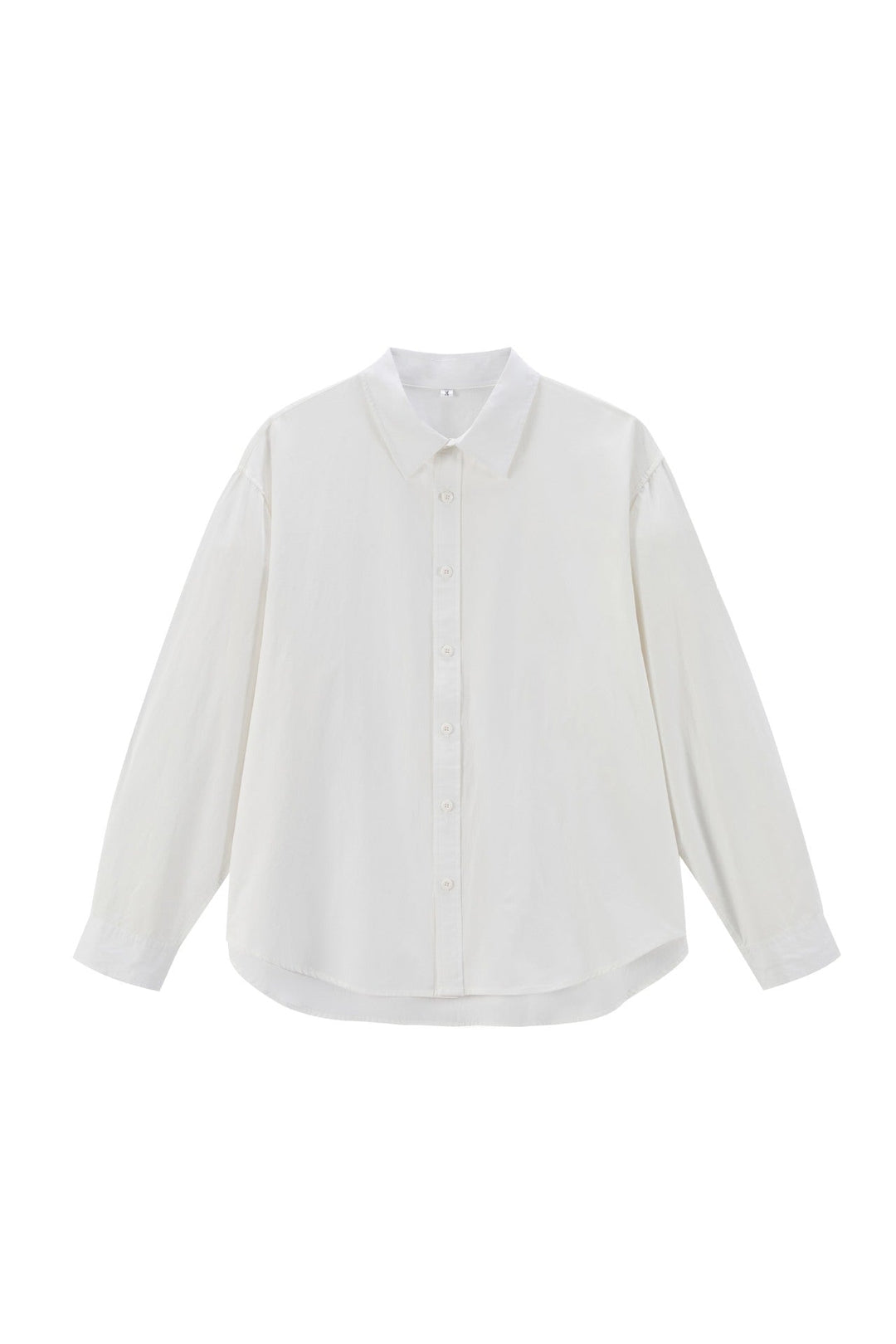 Damen Oversize Baumwollbluse mit Kentkragen und abgerundetem Saum Shop Nory