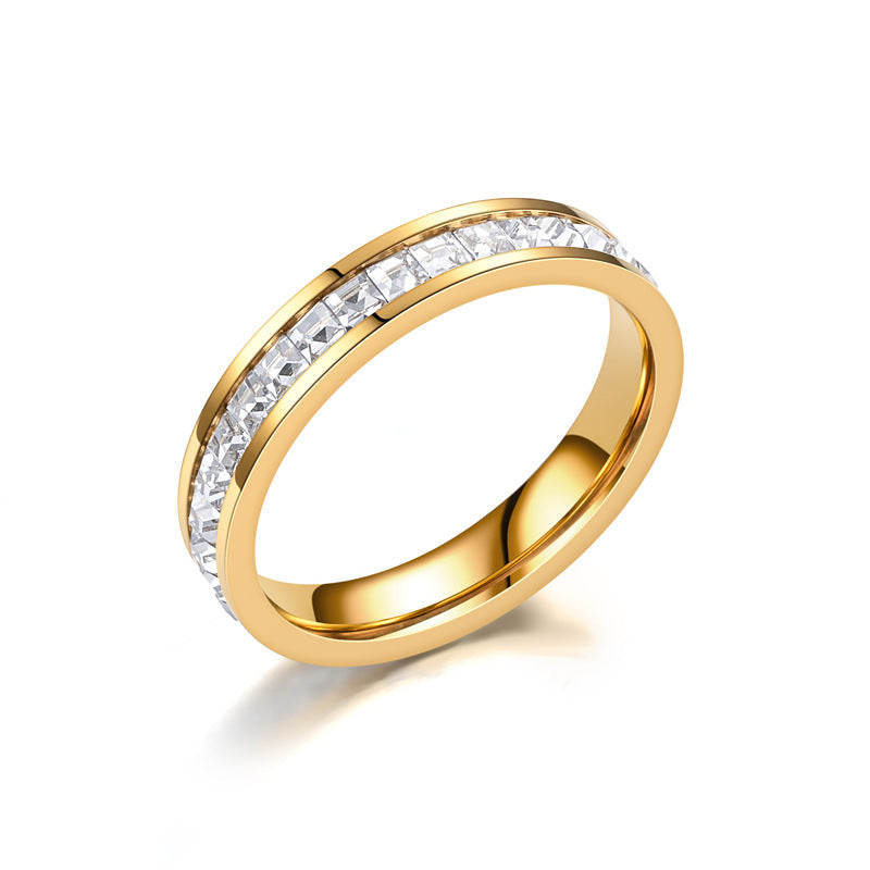 Damen Ring mit funkelnden, quadratischen Zirkonia-Steinen Shop Nory