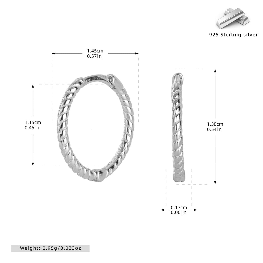 Damen Creolen mit gedrehtem Design aus 925 Sterlingsilber Shop Nory