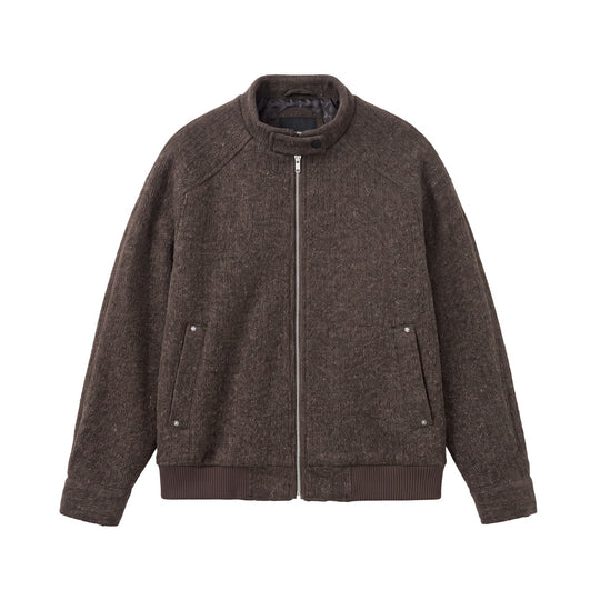 Herren Kurzboxy Wollmix-Bomber mit Stehkragen und Rippsaum Shop Nory