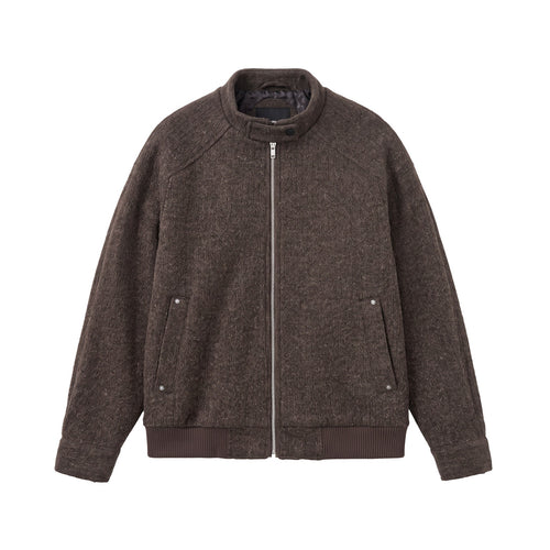 Herren Kurzboxy Wollmix-Bomber mit Stehkragen und Rippsaum Shop Nory