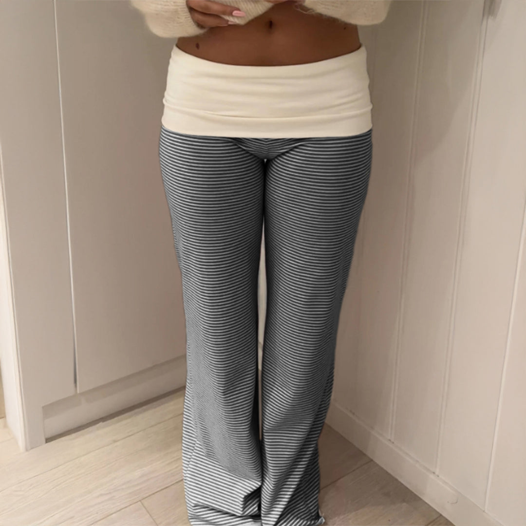 Damen nan weite Palazzo-Loungehose mit hohem Bund und elastischem Comfort-Stretch Shop Nory