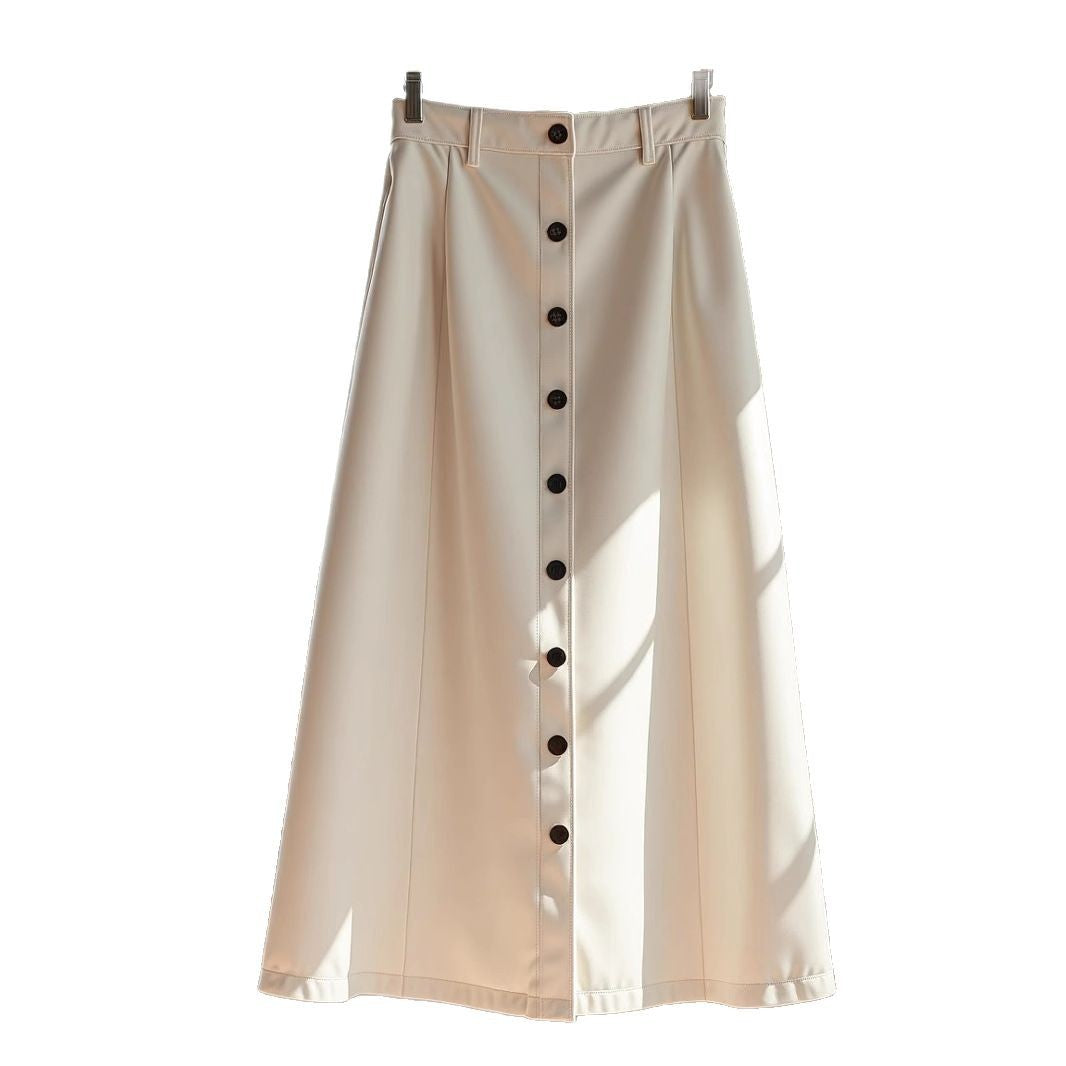 Damen Eleganter Maxirock mit Knopfdetails und hohem Bund Shopnory