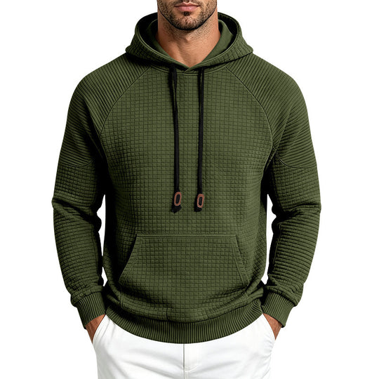 Herren Kapuzenpullover mit Waffelstruktur, Raglanärmeln und Kängurutasche Shop Nory