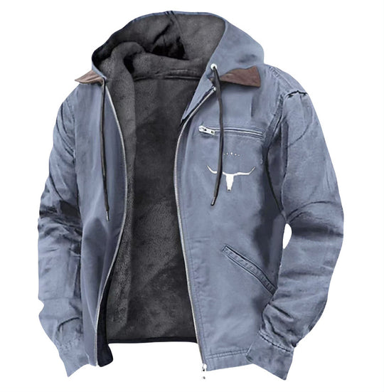 Herren nan wattierte Kapuzenjacke mit Teddyfutter und robuster Canvas-Aussenschicht Shop Nory