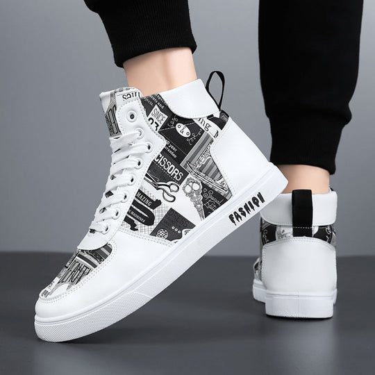 Herren Modische High-Top Sneakers mit einzigartigem Grafikdesign