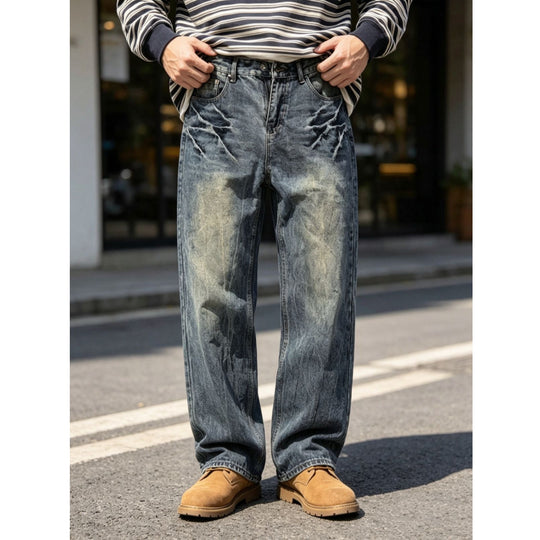 Herren Bequeme und lässige Weit geschnittene Jeans Shop Nory