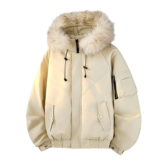Herren Modische Winterjacke mit abnehmbarem Kunstfellkragen Shop Nory