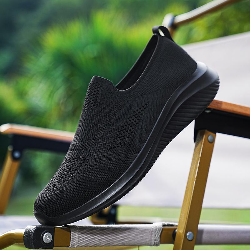 Herren Leichte Slip-On Sport Sneakers mit Atmungsaktivem Strickdesign