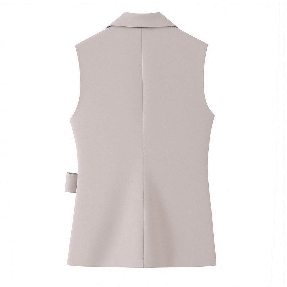 Damen Zweiteiliges tailliertes Weste- und Palazzo-Hosen-Set mit Bindegürtel Shop Nory