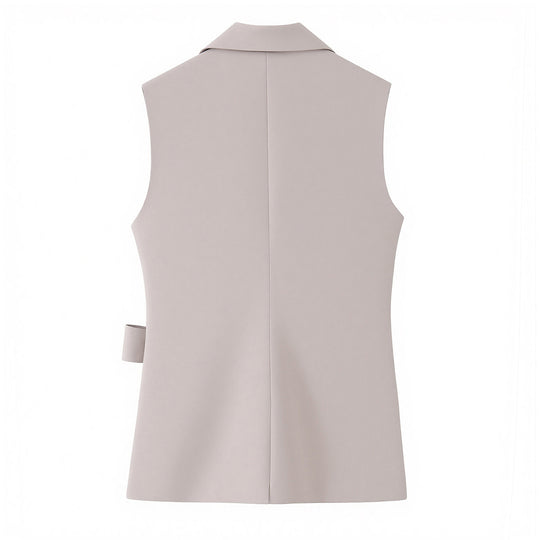 Damen Zweiteiliges tailliertes Weste- und Palazzo-Hosen-Set mit Bindegürtel Shop Nory